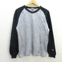 z■チャンピオン/champion SPORTWEAR VネックロンT/カットソー【M】灰黒/men's/77【中古】■