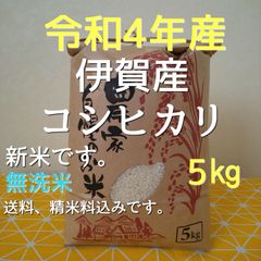 令和4年産 三重県伊賀市産 コシヒカリ5㎏ 無洗米(送料、精米料、消費税込)