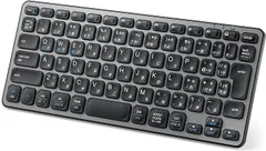 iClever ワイヤレスキーボード Bluetooth＆2.4G 無線 キーボード 充電式Type-C 静音 コンパクトキーボード 小型 薄型 JIS基準 日本語配列 軽量 パンタグラフ式 3つデバイス自由に切替え デュアルモード 持ち運