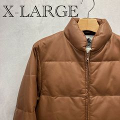 X-LARGE エクストララージ レザー パフ ジャケット 0183501 M ブラウン 豚革 ピッグスキン 中綿 メンズ