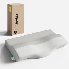 Novilla 枕 首が痛くならない 枕 低反発 まくら 低め 高め 調整可能 よく 眠れる 安眠枕 横向き寝 仰向け寝 快眠枕 通気性 pillow カバー洗濯可 低反発枕 母親/父親/彼氏/旦那さん 誕生日/クリスマス プレゼント 33x60x6.5/…