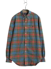 【お得なクーポン配布中!】 00s ラルフローレン チェック オックスフォード 長袖 ボタンダウン シャツ メンズ S 古着 オールド ポロ 長袖シャツ コットン マルチカラー