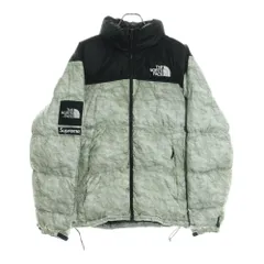 SUPREME (シュプリーム) 19AW ×THE NORTH FACE Paper Print Nuptse Jacket ザ ノースフェイス ペーパープリント ヌプシ ナイロン ダウンジャケット ブラック/グレー ND91806I
