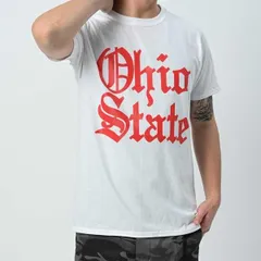 [tee-009-02S-04WHITE]FRUIT OF THE LOOMフルーツオブザルーム tシャツ TEEシャツ プリントロゴ　OHIOメンズアメカジ カレッジプリント黒半袖Tシャツ