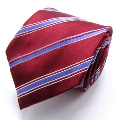メンズビギ ブランド ネクタイ シルク ストライプ柄 コットン PO メンズ レッド MEN'S BIGI 【中古】のサムネイル