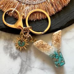 Sea gem☆レジンイニシャルキーホルダー　Y