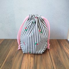 コップ袋チェリー柄★ハンドメイド新品