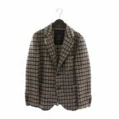 ダブルスタンダードクロージング ダブスタ DOUBLE STANDARD CLOTHING テーラードジャケット ブレザー ウール混 ツイード シングル 2B チェック柄 ステッチ 48 L 赤 レッド グレー /XZ ■GY18のサムネイル