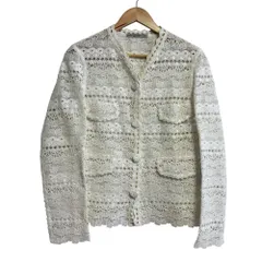 美品 Ermanno Scervino エルマノシェルビーノ エンブロイダリー レースジャケット 38 ホワイト レディース 古着 中古 USEDのサムネイル