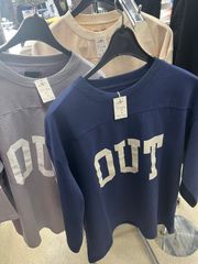 STEER steer ステア⚫︎七分袖　フットボール　Tシャツ　ネイビー　ベージュ　グレー