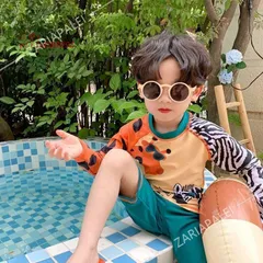 子供水着 80~140CM 2点セット ラッシュガード 水着 キッズ セパレート 長袖 ボイズ みずぎ タンキニ スクール水着 ジュニア 男の子 子ども用 ベビー水着 BOY  vii3x088091