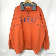keboz ハーフジップ スエット トレーナー 長袖 ロゴ ビッグシルエット オーバーサイズ ストリート XXLサイズ ケボズ トップス A12562◆