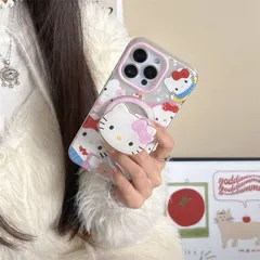 hellokitty iPhone16ケース リング付き MagSafe対応 ハローキティ iphoneケース 可愛い iphone15ケース ハードケース スマホケース iphone1