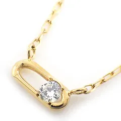 【ダイヤモンド】 ネックレス リンク モチーフ 1ポイント ダイヤモンド 0.02ct K18YG