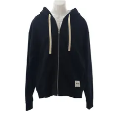 JIL SANDER コットンニットブルゾン　ジップパーカー　ブラック 38 JIL SANDER コットンニットブルゾン ジップパーカー ブラック 38