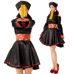 新品 [Dtekeac] ハロウィン コスプレ キョンシー 仮装 肩出しキョンシー コスプレ 可愛い ハロウィン レディース 仮装 衣装 コスチューム 中国ゾンビ ホラー コスチューム 演出服 学祭な 文化祭 舞台装 イベント用品 変装パーティー 文化祭