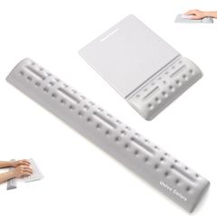 UnivoColors リストレスト一体型マウスパッド 疲労低減 柔らかい素材 ストレス解放 通気性 あり 肌に刺激なし 人間工学デザイン 滑り止め(60) マウスパッド(L)+キーボードリスト ネイビー(KM)