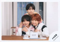 【中古】生写真(STARTO) 少年忍者/織山尚大・久保廉・山井飛翔/横型・上半身/×××××.POP UP STOREオリジナルフォト/公式生写真