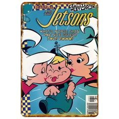 【838】新品 レトロ アルミ看板 ★ The Jetsons ★ 宇宙家族ジェットソン テレビアニメ アメリカン雑貨 ガレージ フェンス ヴィンテージ ブリキ看板