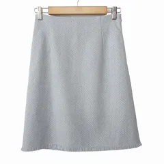 ナチュラルビューティーベーシック NATURAL BEAUTY BASIC カルゼフリンジミニスカート M 水色
