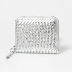 BOTTEGA VENETA ボッテガ 二つ折り財布 イントレチャート シルバー