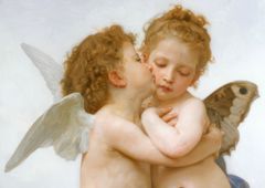 お値下中※天使の絵画 印刷画 ファーストキス アモルとプシュケー