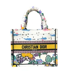 クリスチャンディオール ブックトート スモール トートバッグ キャンバス ホワイト レディース  Christian Dior  中古 クリスチャンディオール