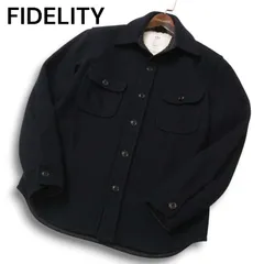 【美品 USA製】FIDELITY フィデリティ 秋冬 メルトン ウール★ CPO シャツ ジャケット Sz.L メンズ 紺 ネイビー