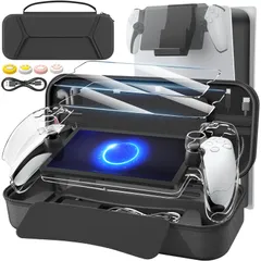 【迅速発送】【新登場-14in1】daydayup PS Portal 用収納ケース 収納バッグ+PS Portal 用保護カバー+PS Portal 用リモートプレーヤー 用ガラスフィルム用 2枚入り+ 充電ケーブル+4个PS Portal 用スティックカバ