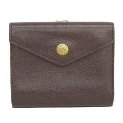 超美品 イルビゾンテ IL BISONTE 現行販売商品 54222304340 バケッタ レザー ウォレット 折り財布 がま口 小銭 ダークブラウン ユニ 定価39600円