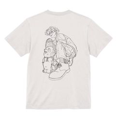 【公式】世津田スンさんイラストデザイン 古着屋siveL 信楽オリジナル線画Tシャツ S ~ XL ホワイト 半袖 自社プリント
