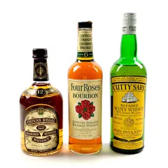 ★未開栓★カティーサーク・オールドパーなどウイスキー3本セット古酒 サントリー オールド 古酒 特級 ハーフボトル ミニボトル 3本