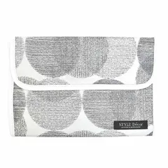 COLORFUL CANDY STYLE 新品   マルチケース 母子手帳ケース ジャバラタイプ ラウンドリズム ドット グレー シンプル マルチケース 母子手帳ケース カバー ブランド ジャバラ おしゃれ シンプル 2人分 二人用 2人用 大きめ