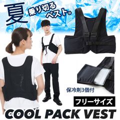 猛暑に負けるな！クールパックベスト 保冷剤ベスト 空調風神服 お好みの箇所をピンポイントで冷却  保冷剤付き クールベスト アイスベスト 熱中症対策 猛暑対策 男女兼用 暑さ対策