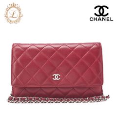 CHANEL シャネル マトラッセ チェーンウォレット ラムスキン 赤（シルバー金具）レディースウォレット 折財布 レディース財布  【中古】【送料無料】