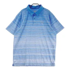 サイズ：2XL UNDER ARMOUR アンダーアーマー  半袖ポロシャツ ボーダー柄 ブルー系 [240101322987]# ゴルフウェア メンズ ストスト