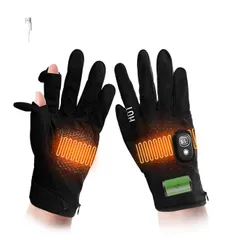 アウトドアグローブ 防寒グローブ ヒーター内蔵 電熱グローブ 【2指出し】300