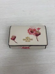 【中古品】COACH/コーチ 0379　キーケース　ホワイト系　花柄　レディース　DYT3991Y