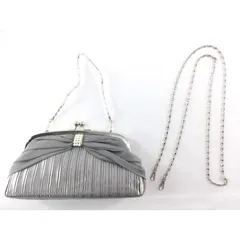 スーナウーナ サラシシフォン パーティーバッグ SunaUna クラッチバッグ 3WAY シルバー