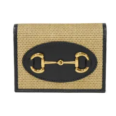 GUCCI グッチ ホースビット 1955 コンパクト ウォレット ネイビー スターマーク 札入れ カードケース コインケース ミニウォレット 財布 未使用 日本限定 キャンバス ベージュ 二つ折り財布 621887 H58AG 2599