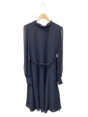 美品　FOXEY フォクシーニューヨーク ネイビー フリルワンピース 40 美品 FOXEY フォクシーニューヨーク ネイビー フリルワンピース