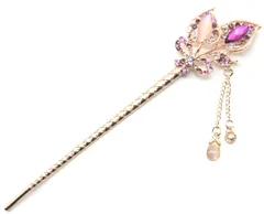 簪 かんざし 一本 和装 アンティーク 着物 髪飾り 花 チューリップ パープル