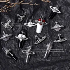 ネイルパーツ 3d ヴィヴィアン 地雷 土星 惑星 ゴールド ホワイト ブラック