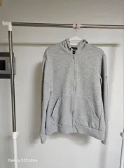 L ） adidas(アディダス) フード付き ジップアップパーカー グレー