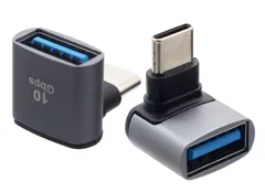 【迅速発送】オーディオファン USBアダプタ USB-C ホストアダプタ OTG Aソケット - Cプラグ L字 変換アダプタ USB3.2 Gen1対応 最大10Gbs 配線スッキリ アングルアダプタ ２点セット