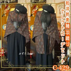 和洋折衷 コーディネート 紬羽織コーデ まとめ売り レトロ クラシカル 和装 セレクト 古着 黒/ブラック系 5点セット C-429