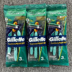 ジレット Gillete カスタムプラスＥＸ 首振式 3本入 カミソリ シェーバー 髭剃り ひげそり 使い捨て 2枚刃