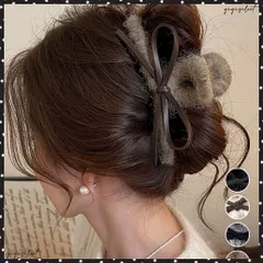 ヘアクリップバンスクリップ秋冬レディース リボンヘアアクセサリー韓国風可愛い しっかり挟めるまとめ髪簡単 オフィスカジュアル髪飾り 大人ヘアアレンジ ハーフアップ 髪型アレンジお洒落 エレガント 髪留め 便利グッズヘア小物