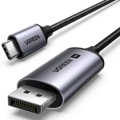 【1m】UGREEN 8K 60Hz USB C DisplayPort 変換ケーブル【DP1.4/単方向伝送/Thunderbolt 4/3 DP Altモードを含むUSB-Cだけ対応】4K 240Hz 144Hz ディスプレイポートケーブル