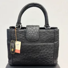 【大幅値下げ‼️】 オーストリッチ 本革 ハンドバッグ ブラック 高級感